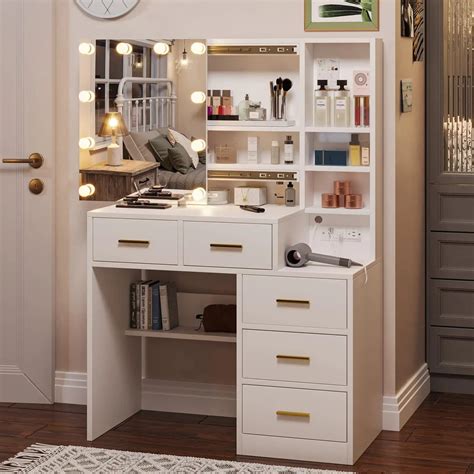 makeup vanity with lights and drawers|makeup vanity with swivel drawers.